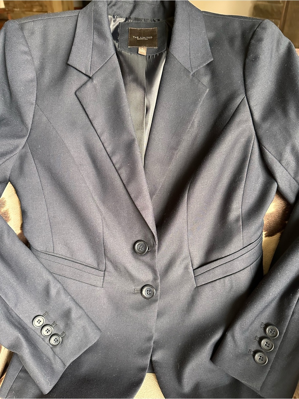The Limited Navy Single-Breasted Tailored Blazer